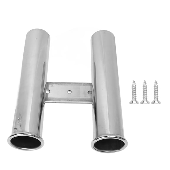 Sorven Multiple Rod Holder Fishing Rod Rack, Rolled Bottom Electrolysis Face 2 Link Tube Vertically Mounted Multiple Rod Holder Rust Resistance for Boat