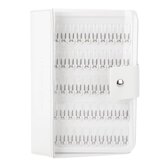 Sorven Nail Sample Display Book Booklet 150 Colors Nail Color Display Book Nail Sample Swatches Book with Clear prosthetic Nails PU Leather Cover for Home DIY Salon