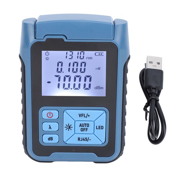 Sorven Optic Cable Tester Red Light Tester, Optical Power Meter 850-1650nm 5mw 800mAh Battery 2.5mm Universal Interface 3 Modulation Frequency for Telecom Engineering