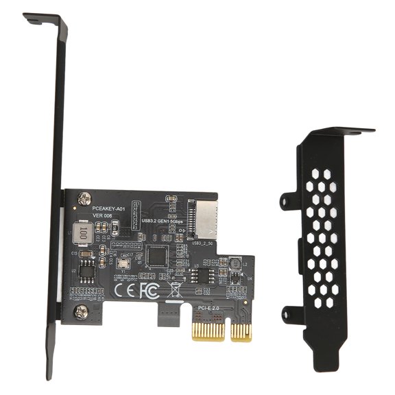 Sorven PCIE Riser Card PCIE USB 3.2 Expansion Card Black 5Gbps High Speed PCIE X1 USB3.2 Gen1 TYPE E 20PIN Desktop Front Type C