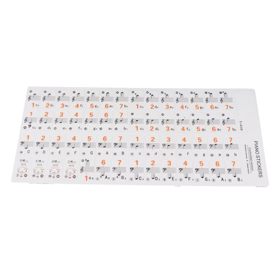 Sorven Piano Key Sticker Accessories Transparent 37 49 61 Electronic Keyboard 88 Key Piano Stave Note Sticker Notation Version & Sheet Music for White Keys