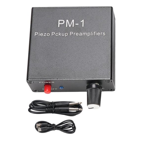 Sorven Piezo Pickup PreamplifierGuitar Pickup Preamp, Piezo Pickup Preamp Rechargeable with 6.35mm Sound Cable for String Instrument