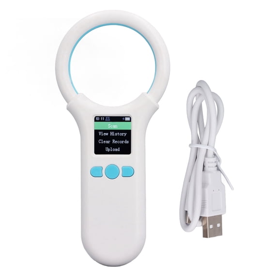 Sorven Portable Pet Chip Scanner Pet Microchip Scanner, Contactless RF Technology Portable USB Charging 134.2khz/125khz Animal Chip Reader High Brightness Screen for Livestock Farm