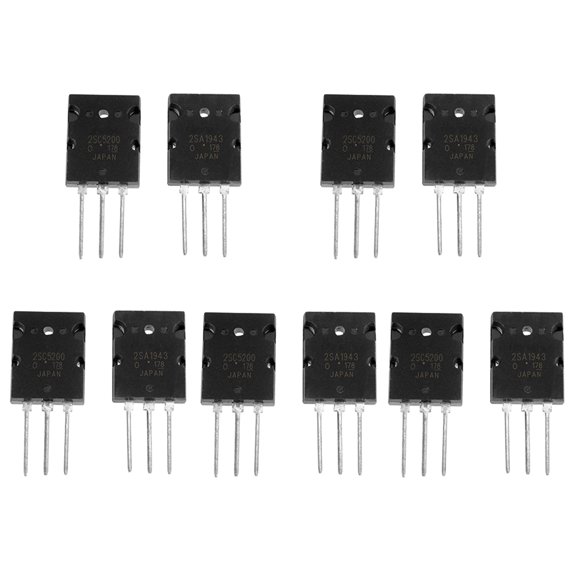 Sorven Power Transistor High Power Matched Audio Transistor Black 2SA1943 2SC5200 Transistor 5 Pair for Power Amplifier