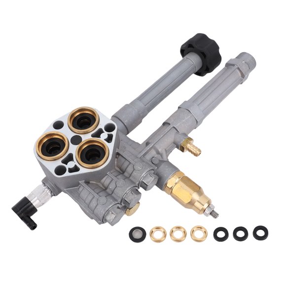 Sorven Power Washer Head Complete Pump Head, Pressure Washer Pump Head Assembly Excellent Sealing with Pressure Relief Valve for SRMW2.3G28 SRMW2.4G28 Pumps Replacement for AR43361