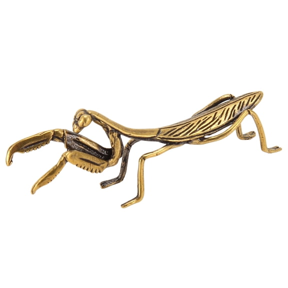 Sorven Praying Decoration Copper Mantis Statue, Small Praying Mantis Decoration Antique Delicate Lifelike Fashionable Micro Carved for Garden