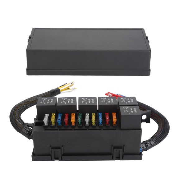 Sorven Relay Box Relay Box, 11pcs ATC ATO 6pcs Relay Z Bracket Design IP65 Waterproof Crimp Terminal Box for Automobile