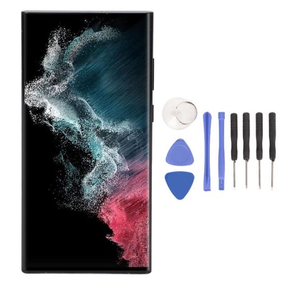 Sorven Replacement Screen for SM-S908BDisplay Screen Digitizer Assembly Replacement, Phone Screen Replacement 6.8 Inch 3088x1440px with Frame for S22 Ultra Matte Black
