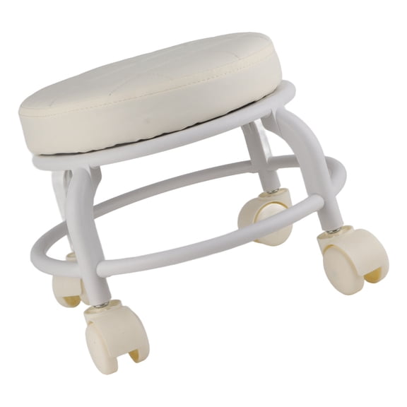 Sorven Rolling Stool Rolling Ottoman High Density Memory Foam Quiet Wheels Footrest Stool for Family Office
