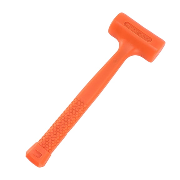 Sorven Rubber Hammer Rubber Deadblow Mallet, Steel Core Non Slip Handle Rubber Hammer Impact Resistant Orange Color for Camping Tent Stakes