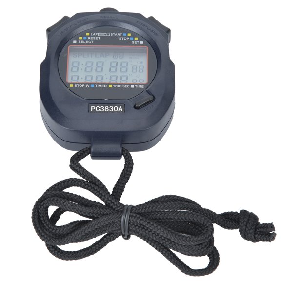 Sorven Running StopwatchSports Stopwatch Track Timer Countdown Timer with 1/100 Sec 30 Memory Lap Split 10 Hour Countdown 3 Row LCD for Running Track and Field Training