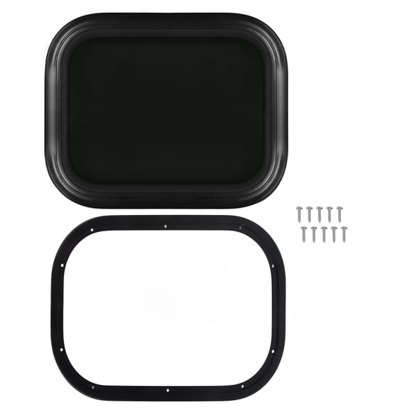 Sorven Rv Window Replacement Fixed RV Window, 450 X 300mm Black RV Window Privacy Protect for Campervan Caravan Trailer for 26-31mm / 1-1.2in Wall Thickness