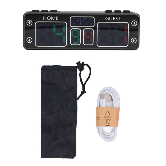 Sorven Scoreboard Digital Score Keeper, DC 5V Digital Scoreboard Portable Touch with Buttons for Game Black