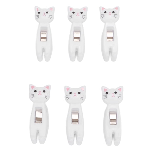 Sorven Sealing Chip Clips Cat Snack Clips Cute Food Bag Sealing Clips with Metal Spring Firm Grip for Clothing Documents