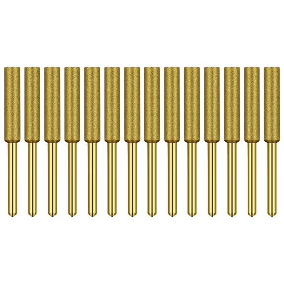Sorven Sharpening Tool Sharpener Chainsaw Sharpener Titanium Plated Burr Stone File Sharpening Wheels for Chain Saw Stone Jewerly Wood 12 Pcs 3/16 Inch