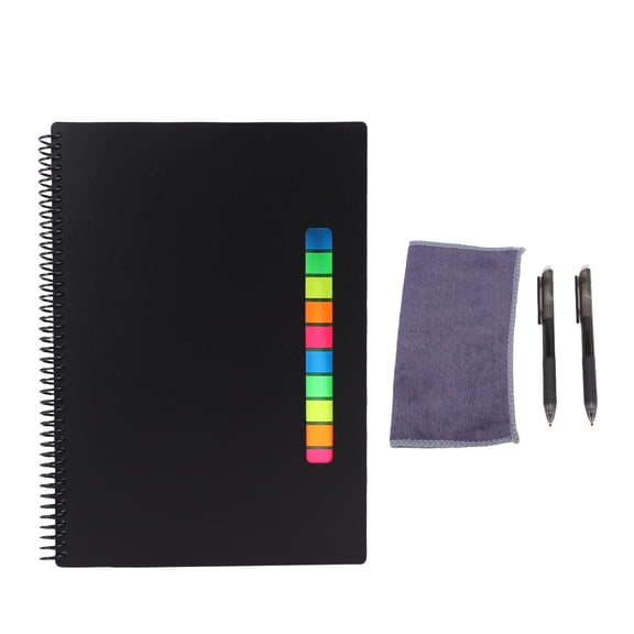 Sorven Shorthand Notebook Erasable Reusable Paper Notebook Spiral Bound Erasable Shorthand Notepad APP Connectivity Black Lined and Dotted Pages 180x255mm