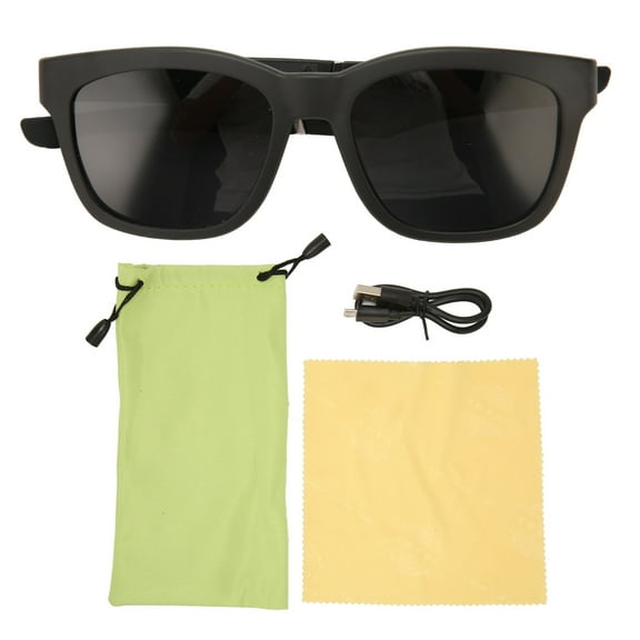 Sorven Smart Glasses Wireless Smart Sunglasses, Bone Conduction Smart Bluetooth Glasses Noise Reduction for Riding