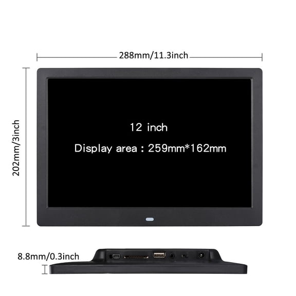 Sorven Smart Photo Frame 12 Inch Digital Photo Frame Electronic Smart Picture Video Player Remote Control Plays Picture Video by USB