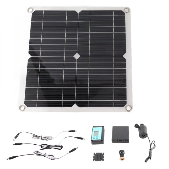 Sorven Solar Pond Solar , DC12V Large Flow Low Noise Solar Fountain Pump with Timing Controller for Garden