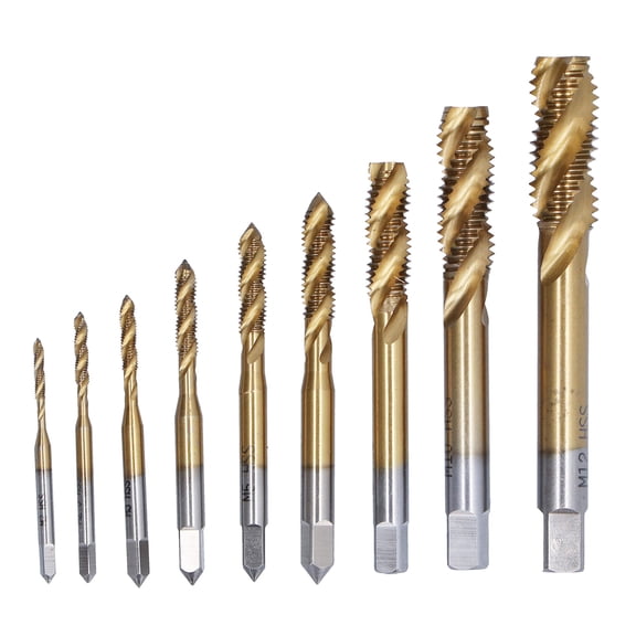 Sorven Spiral Flute Tap Set Drill Tap Bit Set, 9Pcs Spiral Flute Taps for Creating Threads for Cutting Forming Thread