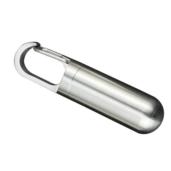 Sorven Stainless Steel Medicine Container Mini Capsule Keychain, Stainless Steel Medicine Container Sealing Waterproof Portable Holder, Compact Pill Box for Outdoor Travel