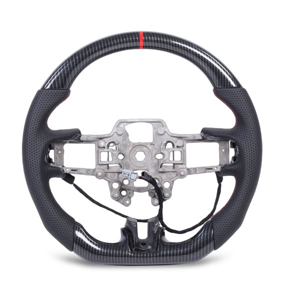 Sorven Steering Wheel Replacement Hydro Dip Carbon Fiber Look Steering Wheel Heated Function Replacement for GT GT350 2018-2023