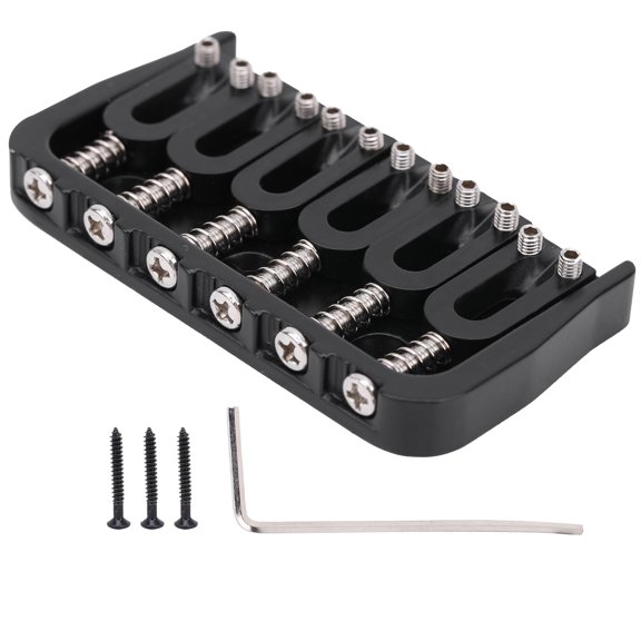 Sorven String Bridge Bridge Electric Guitar Bridge 6 Strings GA890 Fixed Metal for Guitarist Musical Accessory Black