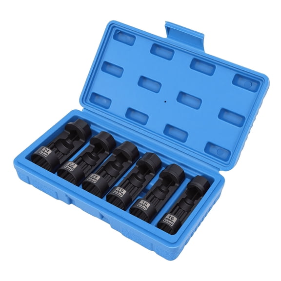 Sorven Strut Nut Removal Tool Sockets 6pcs Suspension Strut Nut Socket Set 16mm 18mm 19mm 21mm 22mm 24mm Shock Absorber Strut Nut Removal Tool Socket Kit