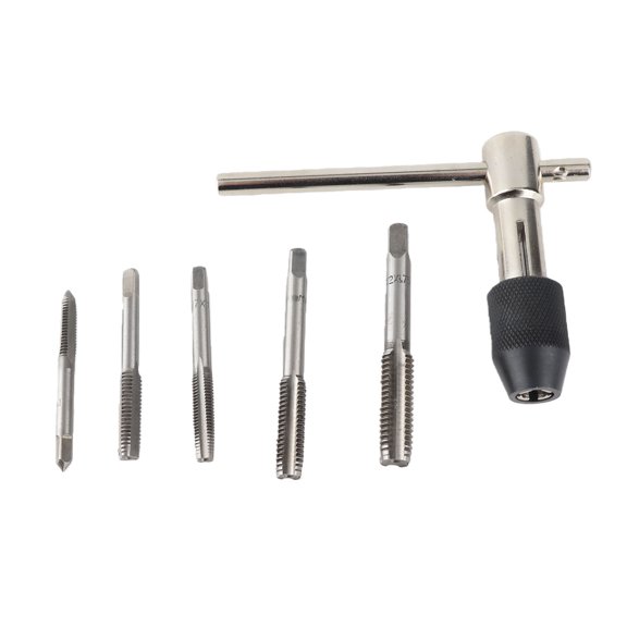 Sorven Tapping Tool 6pcs Set Screw Tap & T shaped Wrench Threading Tapping Hand Tool Kit for Thread Processing