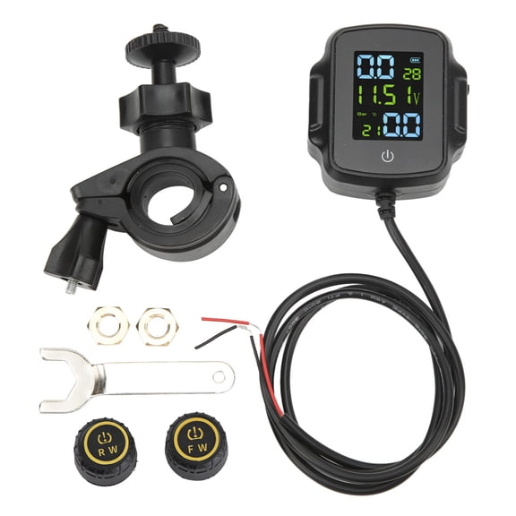 Sorven Tire Pressure Monitoring System for Motorcycle USB Charging Moto TPMS, Lasting Performance Convenient High Accuracy Motorcycle Tire Pressure Monitor with 2 External Sensors for Motorcycle