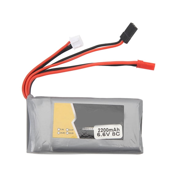 Sorven Transmitter Battery Transmitter LiPo Battery, 6.6V RC Receiver LiPo Battery for Replacement