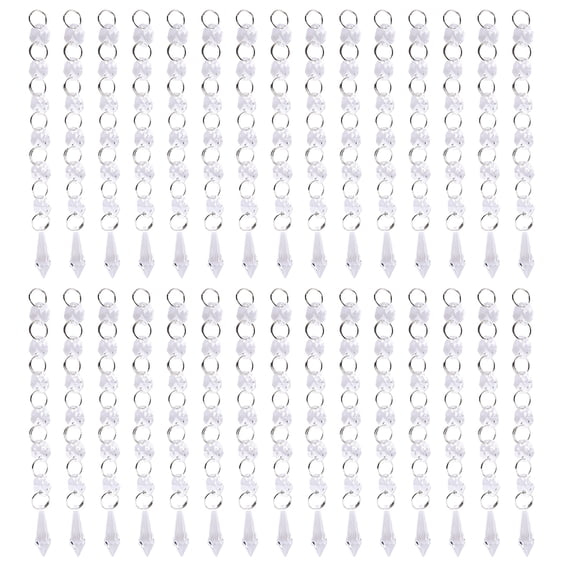 Sorven Transparent Crystal Strand Strand 30PCS Acrylic Transparent Small Clear Crystal Strands Gems Bead Curtain for Light Pendant Wedding Home Decoration