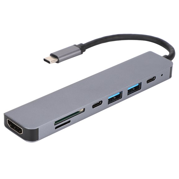 Sorven Type-C Multifunction AdapterType C Docking Station, 7 In 1 Hub Aluminum Alloy for LCD TV