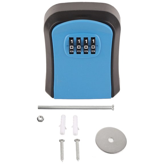 Sorven Wall Mounted Combination Lock Box Waterproof Key Storage Box, 4 Digit Password Impact Combination Lock Box Wide Applicability Wear for Home Red,Black,Orange,Grey,Blue