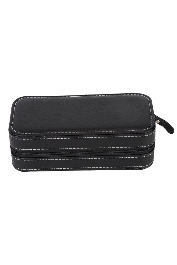 Watch Case Portable Travel Watch Storage Box PU Leather Case Organizer Black for Home Office Business Travel