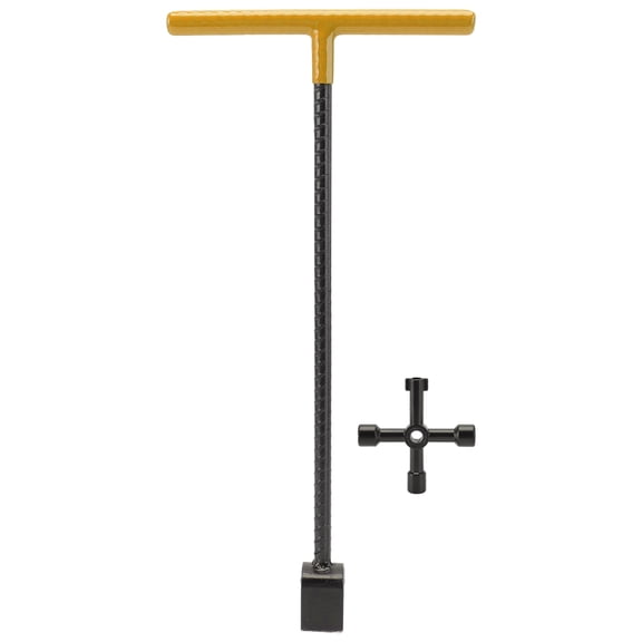 Sorven Water Key Steel Water Meter Key Wrench Multifunction T Handle Curb Key With 4 Way Utility Tool Valves Faucets