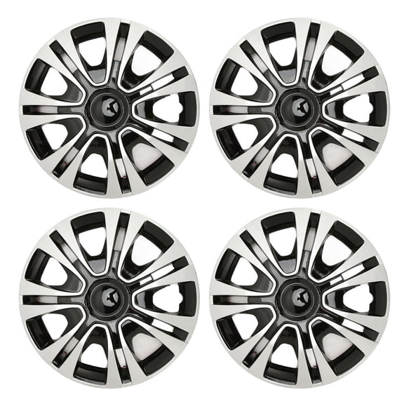 Sorven Wheel Hub Trim Cover Wheel Hub Cap, Black Silver 4Pcs Hub Cap for Cars Trucks 13 Inches Steel Wheel