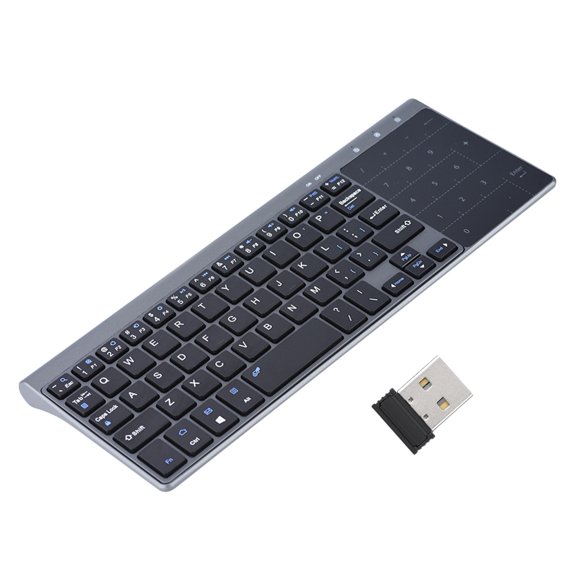 Sorven Wireless KeypadReliable 2.4GHZ Wireless Connection, Efficient and Sensitive Touchpad, Portable Slim Keyboard Handheld with Touchpad for PC Notebook TV Box, Power Saving Design, Wide range of