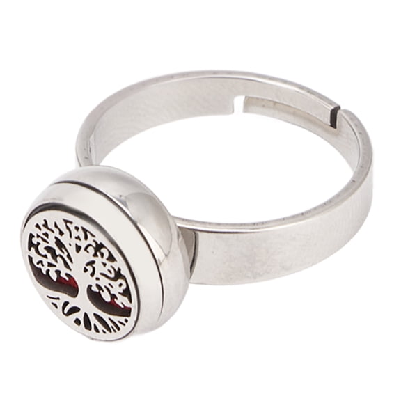 Sorven Women Stainless Steel Rings Essential Oil Finger Ring, Mini Adjustable Essential Oil Diffuser Ring Comfortable for Office for Women Type 1