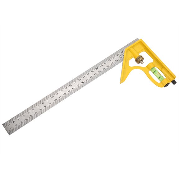 Sorven Woodworking Ruler 300MM Adjustable Multi Function Right Angle Combination Square 45/90 Measuring Ruler with Level