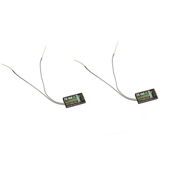 Sorven black Receiver 2Pcs 2.4G Flysky FS-iA6 6 Channel Remote Control Receiver with Double Antenna Compatible Flysky i4 i6 i10 GT2F GT2G Transmitter