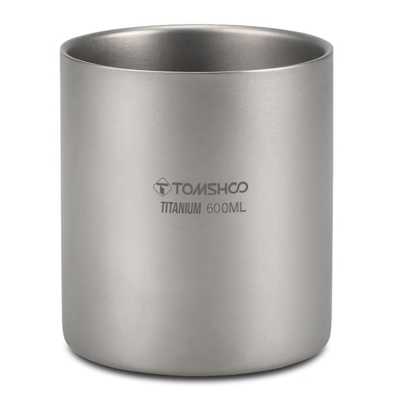 Sorven camping titanium coffee mugWall 220/350/450/600ml Double Wall Titanium Water Cup Coffee Tea Mug for Home Office Outdoor Camping Hiking Backpacking Picnic