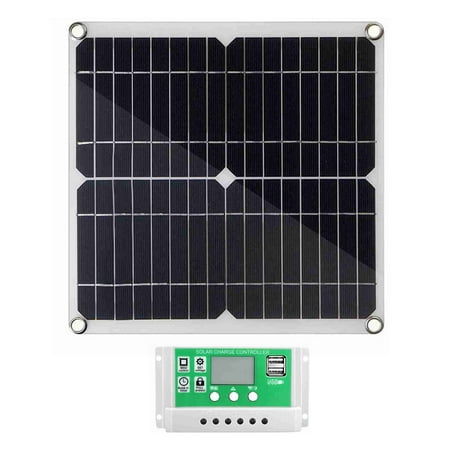 Sorven solar panel kit for home Solar 20 Watt 12 Volt Solar Panel Kit Monocrystalline Solar Panel + 20A PWM Charge Controller + Battery Clips 22% High-Efficiency for RV Boats Trailer Off-Grid System