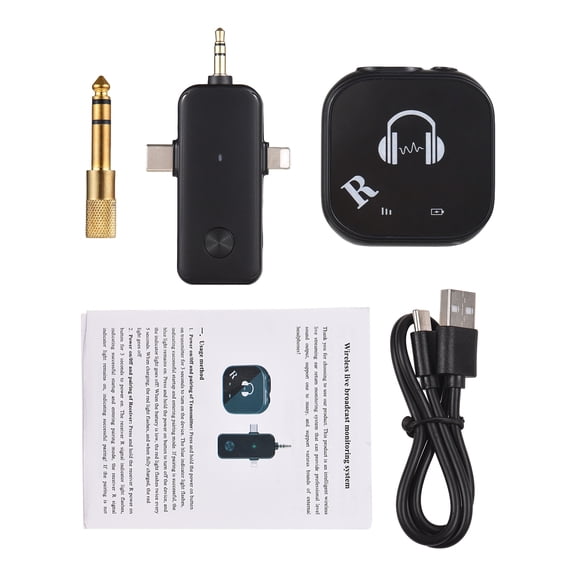Sorven wireless monitor system Audio 5.8G Wireless In Ear Monitor System Dual-channel Monitoring IEM System Earphones with 3-in-1 Transmitter and Receiver for Studio Band Rehearsal Live Performance