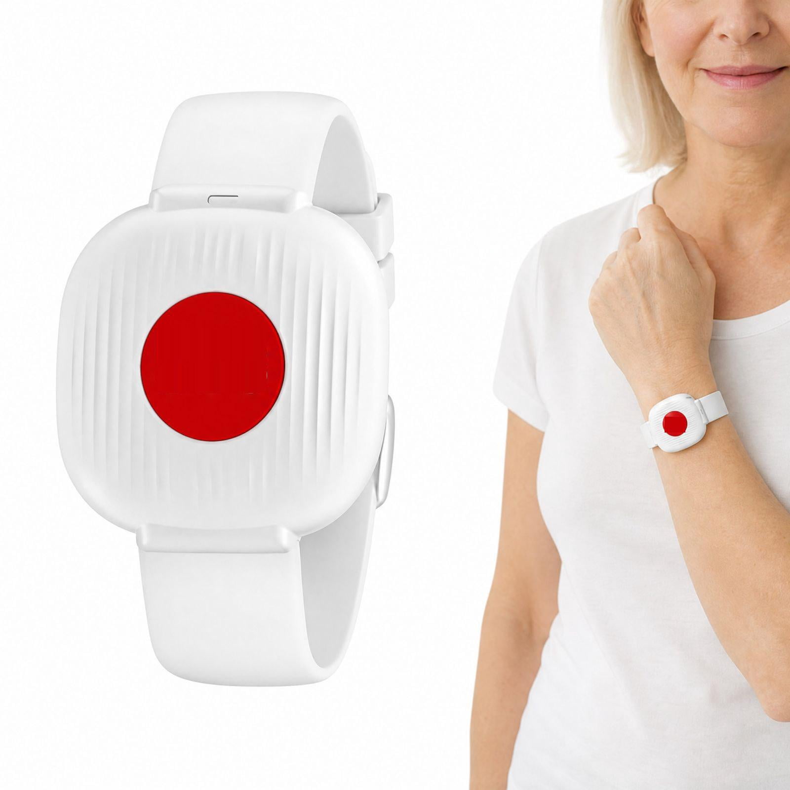 Sos Emergency Alarm Wristband with Large Red Button, 1 Pack, White ...
