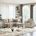 thumbnail image 1 of Soscana 2 Piece Living Room Furniture Set,Modern Linen Sectional Sofa with Storage Ottoman and Armchair for Living Room, Office, Apartment, 1 of 8