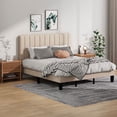 thumbnail image 1 of Soscana Bed Frame with Upholstered Headboard, King Size Platform Bed Frame with Adjustable Headboard & Adjustable Feet & Wooden Slats Support,Easy Assembly,Non-Slip Without Noise, 1 of 9