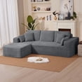 thumbnail image 1 of Soscana Boneless Couches for Living Room with Chaise,102" Sectional Sofa with Throw Pillow,Cozy Cloud Couch with L-Shaped,Sponge Compression Sofa,No Assembly Required,for Living Room,Apartment, APT, 1 of 7
