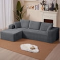 thumbnail image 1 of Soscana Boneless Couches for Living Room with Chaise,102" Sectional Sofa with Throw Pillow,Cozy Cloud Couch with L-Shaped,Sponge Compression Sofa,No Assembly Required,for Living Room,Apartment, APT, 1 of 7
