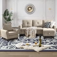 thumbnail image 1 of Soscana Sectional Sofa 3 Seat L Shaped Couch with Storage Ottoman & Accent Chair,Modern Living Room Furniture Set for Small Space Home Apartment Office Studio, 1 of 8